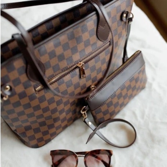 Checkered fashion tote bag - Picture 1 of 9